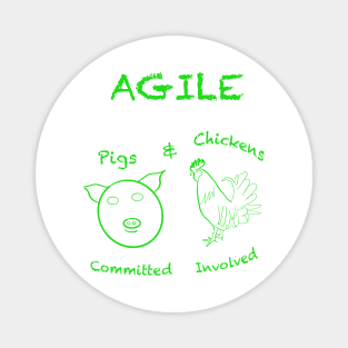 Agile Software Development,  Pigs and Chickens Illustration Magnet